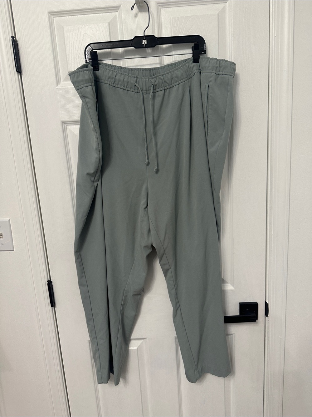 High rise Drawstring Pants in Sage Green worn once